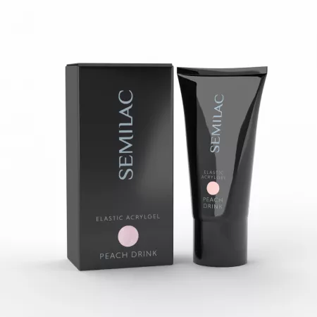Semilac Elastic Acrylgel, półkryjący, gęsty akrylożel w odcieniu brzoskwiniowym, peach drink, 30g