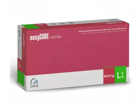 Zarys Easycare Nitrile, rękawice nitrylowe, 100szt., malinowe, rozmiar L