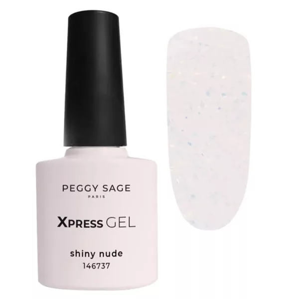 Peggy Sage Xpress Gel, żel, top i baza 3w1 do paznokci, Shiny Nude, 7ml