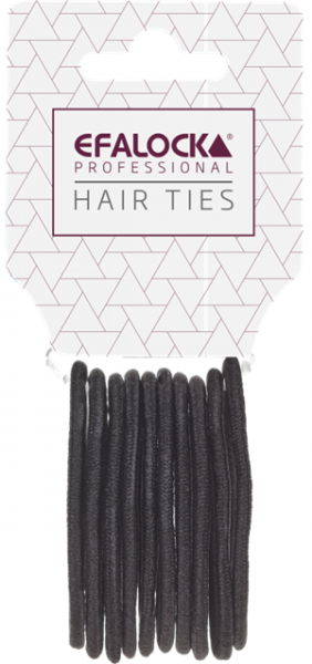 Efalock, gumki do włosów standard, czarne 10szt., ref. 14102396
