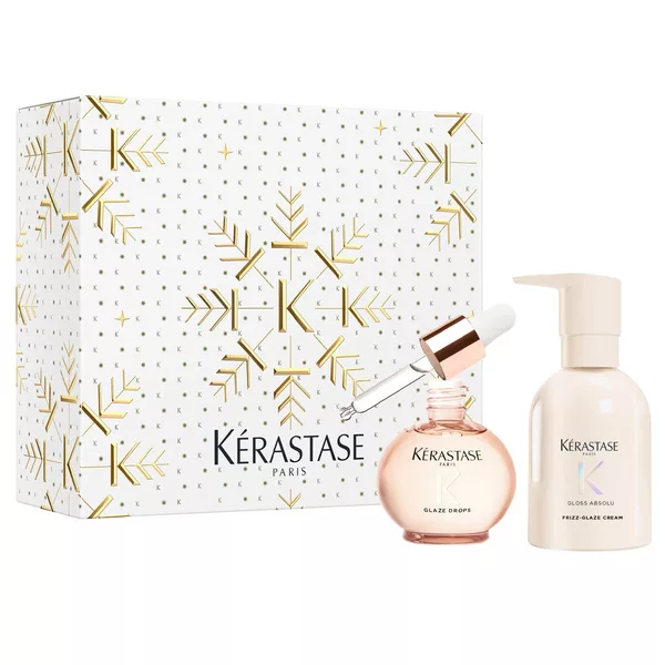 Kerastase Gloss Absolu Duo, zestaw prezentowy do włosów puszących, olejek + krem