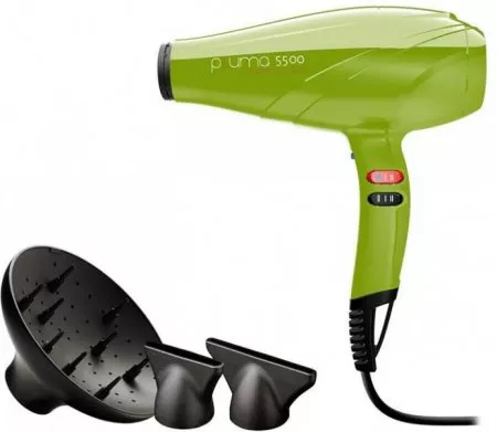 GA.MA Pluma 2 Ion 2400W, suszarka do włosów z dyfuzorem, zielona