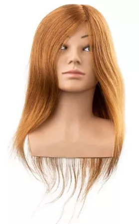 Efalock, główka fryzjerska, treningowa Lotta, włosy ludzkie, brązowe, 40cm