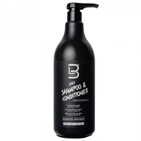 L3VEL3, wygładzający szampon i odżywka do włosów 2w1, 1000ml