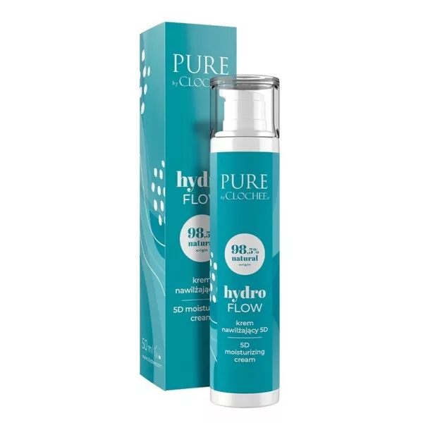 Clochee Pure, Hydro Flow, krem nawilżający 5D do twarzy, 50ml