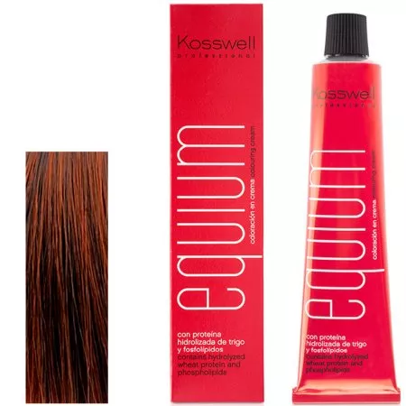 Kosswell Equium 7.45, Profesjonalna farba do włosów, Średni miedziany mahoniowy blond, 60ml