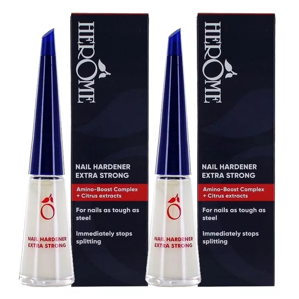 Herome Nail Hardener Extra Strong, odżywka, utwardzacz paznokci, efekt po 30 dniach, 2x10ml