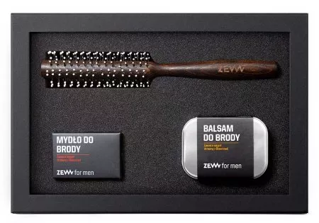 ZEW for Men, zestaw prezentowy Broda Na Sztorc, roller + mydło + balsam do brody, 85ml+80ml
