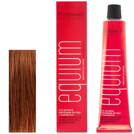 Kosswell Equium 6.34, Profesjonalna farba do włosów, Ciemny mahoniowo - złoty blond, 60ml