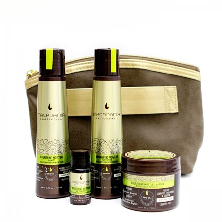 Macadamia, zestaw Nourishing Moisture, szampon 100ml + odżywka 100ml + maska 60ml + olejek 10ml