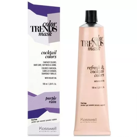 Kosswell Color Trends Mask, kremowa farba do półtrwałej koloryzacji, purple rain, 100ml