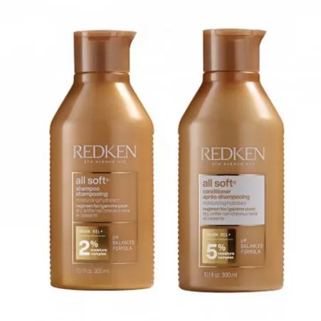 Redken All Soft, zestaw wygładzający z olejkiem arganowym, szampon + odżywka, 2x300ml