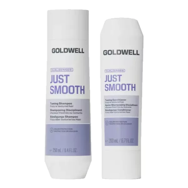 Goldwell Dualsenses Just Smooth, zestaw wygładzający do włosów puszących się, szampon + odżywka