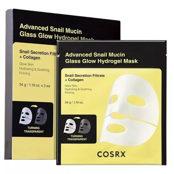 COSRX Advanced Snail Mucin Glass Glow Hydrogel Mask hydrożelowa maseczka w płachcie z mucyną ślimaka 3szt.