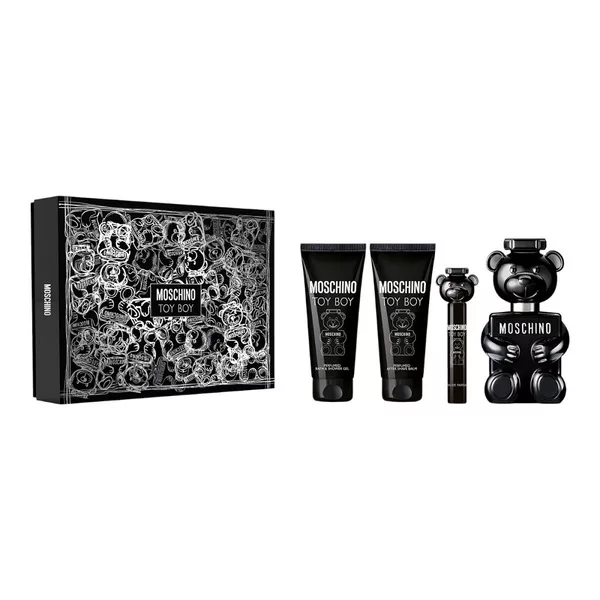 Moschino Toy Boy zestaw woda perfumowana spray 100ml + żel pod prysznic 100ml + balsam po goleniu 100ml + woda perfumowana spray 10ml (M)