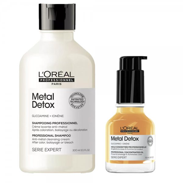 Loreal Metal Detox, zestaw po koloryzacji oraz dekoloryzacji szampon + olejek