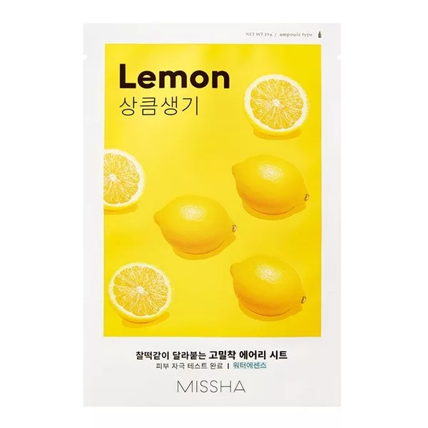 Missha Airy Fit Sheet Mask rozjaśniająca maseczka w płachcie z ekstraktem z cytryny Lemon 19ml