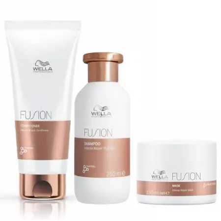 Wella Fusion, zestaw intensywnie odbudowujący, szampon + maska + odżywka