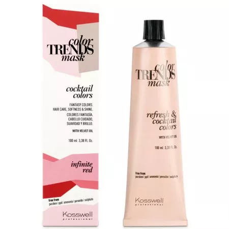 Kosswell Color Trends Mask, kremowa farba do półtrwałej koloryzacji, infinite red, 100ml