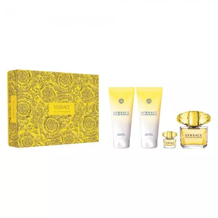 Versace Yellow Diamond zestaw woda toaletowa spray 90ml + balsam do ciała 100ml + żel pod prysznic 100ml + woda toaletowa 5ml (W)