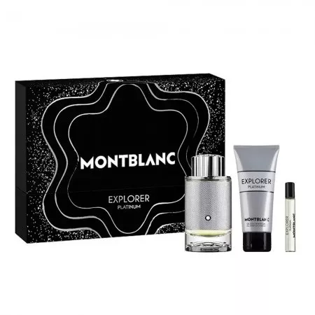 Mont Blanc Explorer Platinum zestaw woda perfumowana spray 100ml + miniatura wody perfumowanej 7.5ml + żel pod prysznic 100ml (M)
