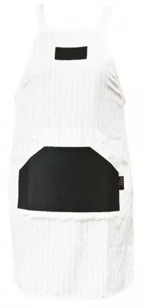 Fox Barber Expert, fartuch fryzjerski no. 3, biały w czarne pasy