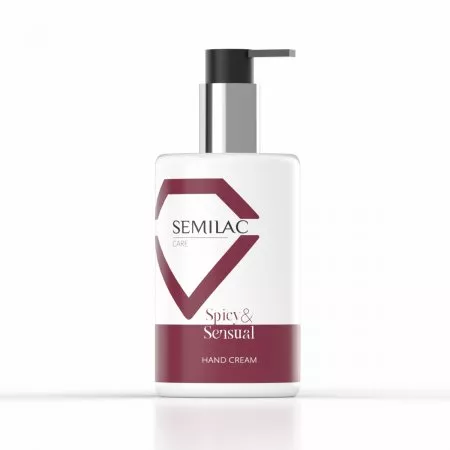 Semilac Care Spicy&Sensual Hand Cream, naturalny krem do rąk o zapachu mandarynki i pieprzu, 250ml