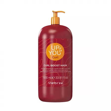 Inebrya Up To You Curl Boost, nawilżająca maska do włosów falowanych i kręconych, 1000ml