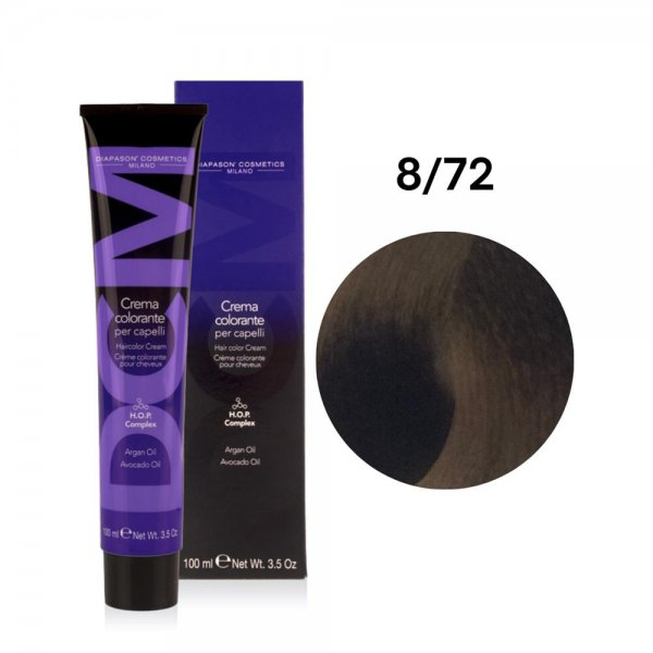 Diapason DCM, farba do włosów, 8/72 Popielaty Beżowy Jasny Blond, 100ml