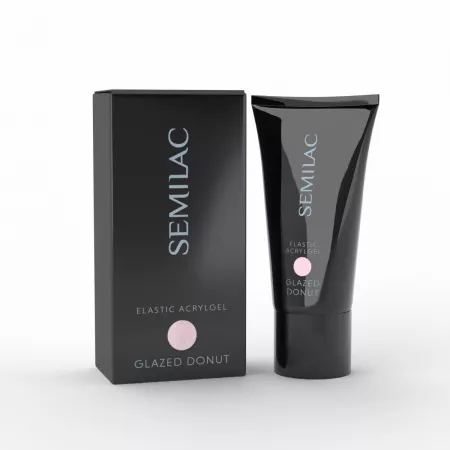 Semilac Elastic Acrylgel, półkryjący, gęsty akrylożel w odcieniu jasnoróżowym, glaze-donut, 30g