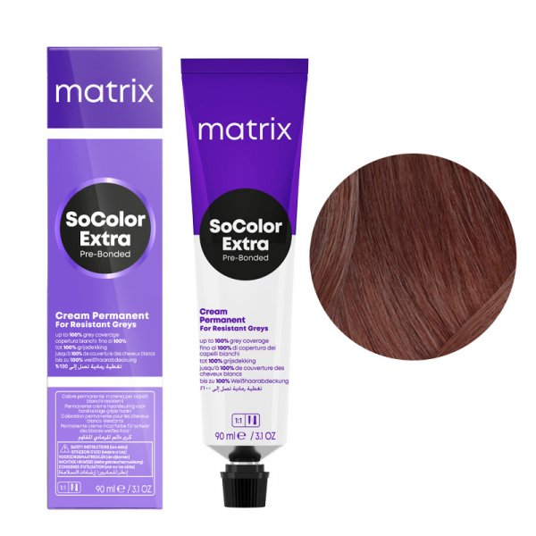 Matrix SoColor Extra Coverage, farba do krycia włosów siwych z technologią Pre-Bonded, 505M, 90ml
