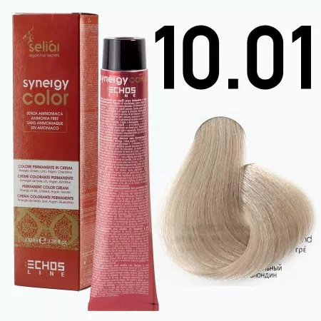 Echosline Seliar Synergy Color, farba do włosów bez amoniaku, 10.01 Blonde Platinum Natural Ash, 100ml