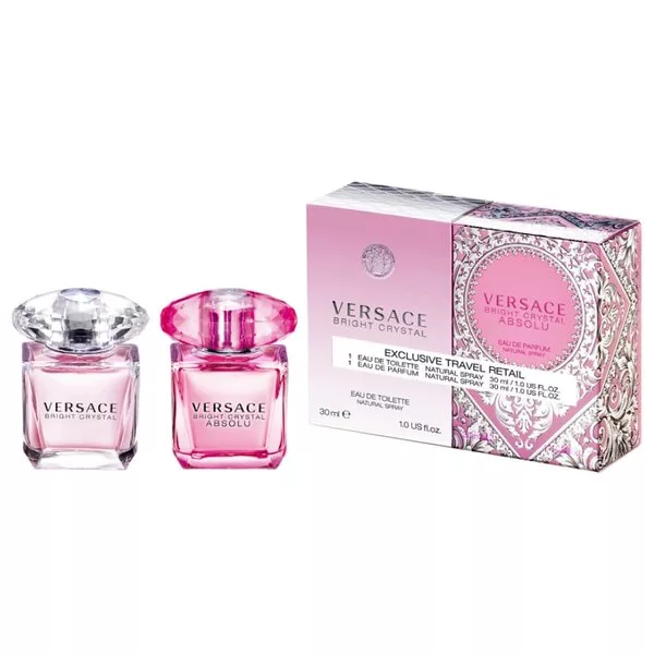 Versace Exclusive Travel Retail zestaw Bright Crystal woda toaletowa spray 30ml + Bright Crystal Absolu woda perfumowana spray 30ml (W)