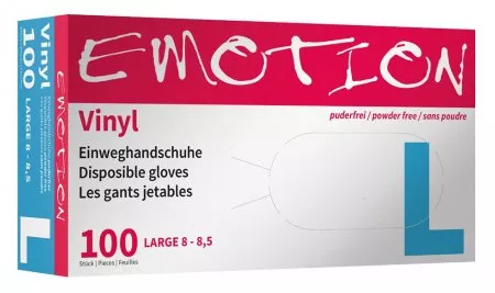 Efalock, rękawiczki winylowe, bez pudru, rozmiar L, 100 sztuk