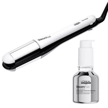 Loreal Steampod, zestaw prostownica parowa do włosów 4.0 + serum wygładzające 50ml