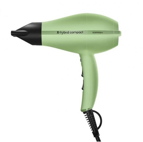 Gamma Piu X-Hybrid Compact, kompaktowa suszarka do włosów z dużą mocą, zielona matcha, 1800-2100W