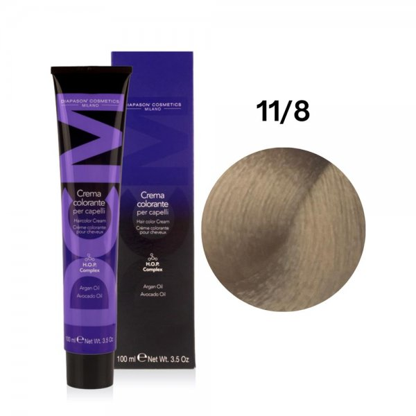 Diapason DCM, farba do włosów, 11/8 Perłowy Ultra Jasny Platynowy Blond, 100ml