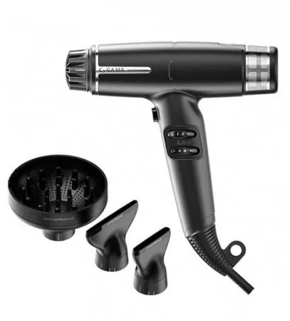 GA.MA IQ Perfetto Lite, super lekka suszarka (294g), czarna, 1600W