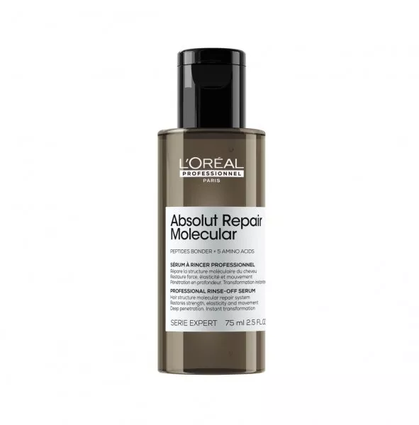Loreal Absolut Repair Molecular Mini, serum wzmacniające strukturę włosów, do spłukiwania, 75ml travel size