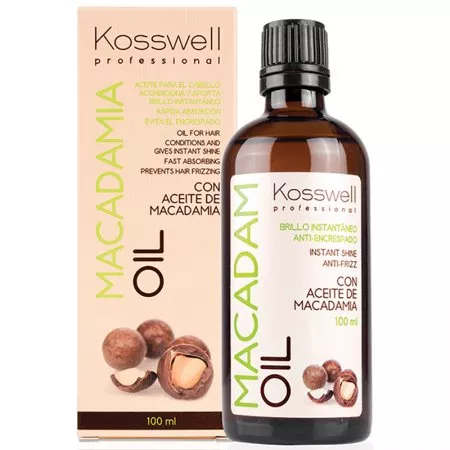 Kosswell Macadam Oil, naturalny olejek do włosów macadamia, 100ml