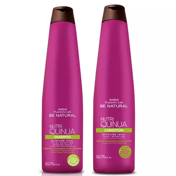 Placenta Life Nutri Quinua, zestaw do regeneracji włosów, nanoplastia proteinowa, szampon + odżywka, 2x350ml