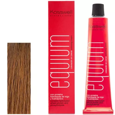 Kosswell Equium 7.3, Profesjonalna farba do włosów, Średni złoty blond, 60ml