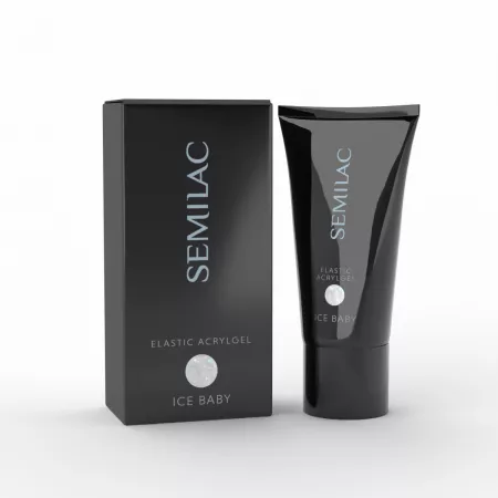Semilac Elastic Acrylgel, półkryjący, gęsty akrylożel, przezroczysty, ice-baby, 30g