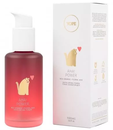 Yope Aha! Power, tonik złuszczający, Czerwona Pomarańcza + Kwasy Kwiatowe Aha, 100ml