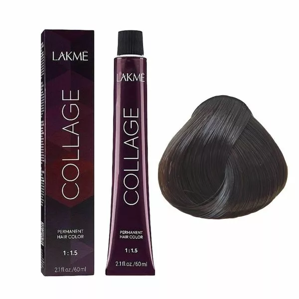 Lakme Collage, farba do włosów trwale koloryzująca, 5/06, 60ml