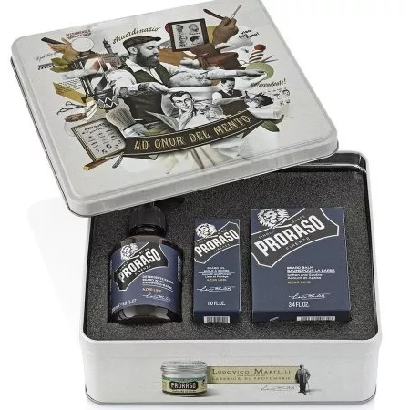 Proraso Vintage, zestaw do pielęgnacji brody i wąsów, Azur Lime, 200ml + 100ml + 30ml