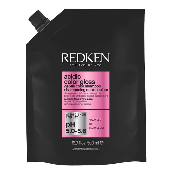 Redken Acidic Color Gloss, szampon nadający blask i pielęgnujący kolor włosów farbowanych, refill, 500ml