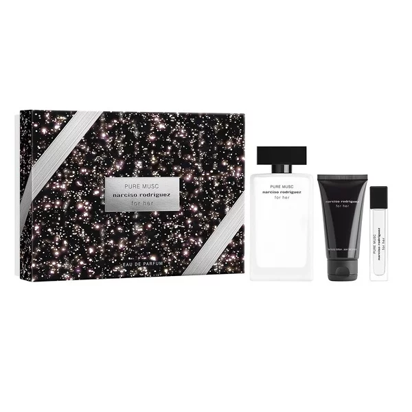 Narciso Rodriguez Pure Musc For Her zestaw woda perfumowana spray 100ml + balsam do ciała 50ml + woda perfumowana spray 10ml (W)