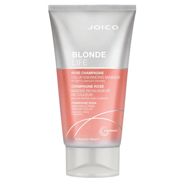 Joico Blonde Life Color Enhancing Rose Champagne, maska koloryzująca do włosów, różowa, 150ml
