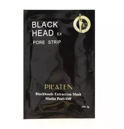 Pilaten Blackhead Pore Strip, czarna maska z węglem bambusowym, saszetka, 6g